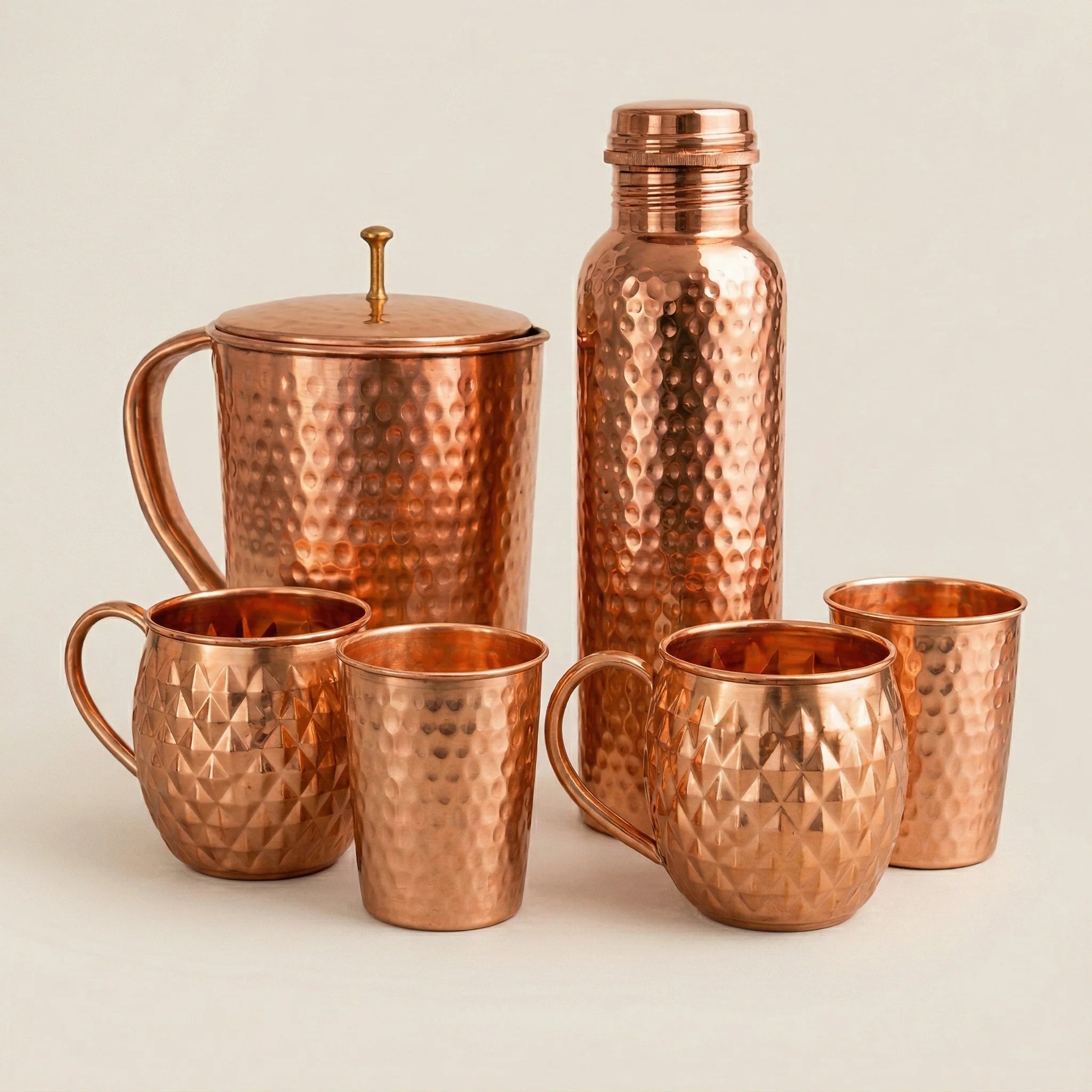 copperique Sovereign Hammered Copper Serving Set – 6 Piece
