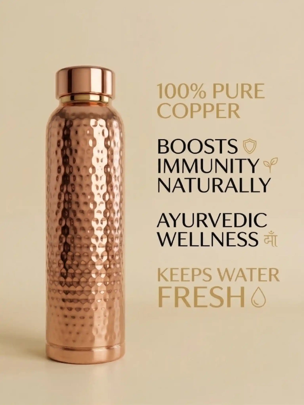 Ayurvedic Pure Copper Bottle for Health & Detox Water