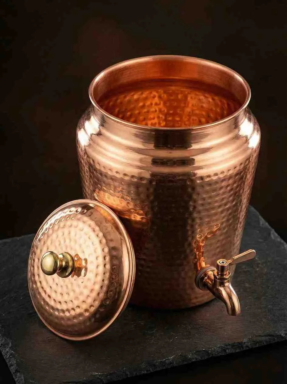 Hammered Copper Water Dispenser 6L | Pure Copper