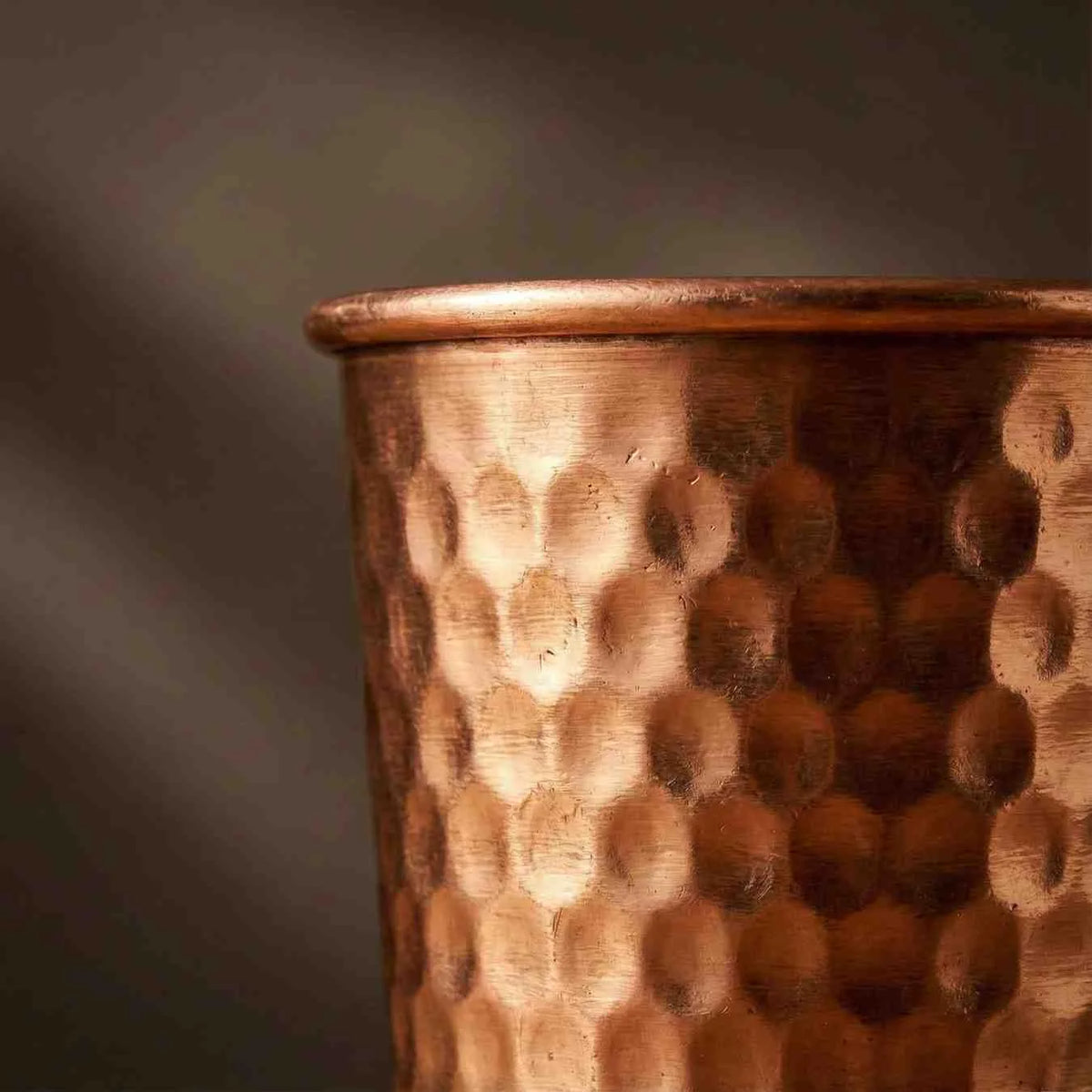 Hammered Copper Glass Set of 4 | Pure Copper Drinkware