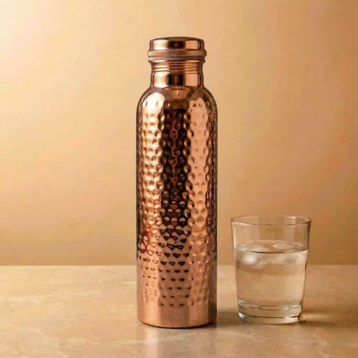 Hammered Pure Copper Water Bottle 900ml