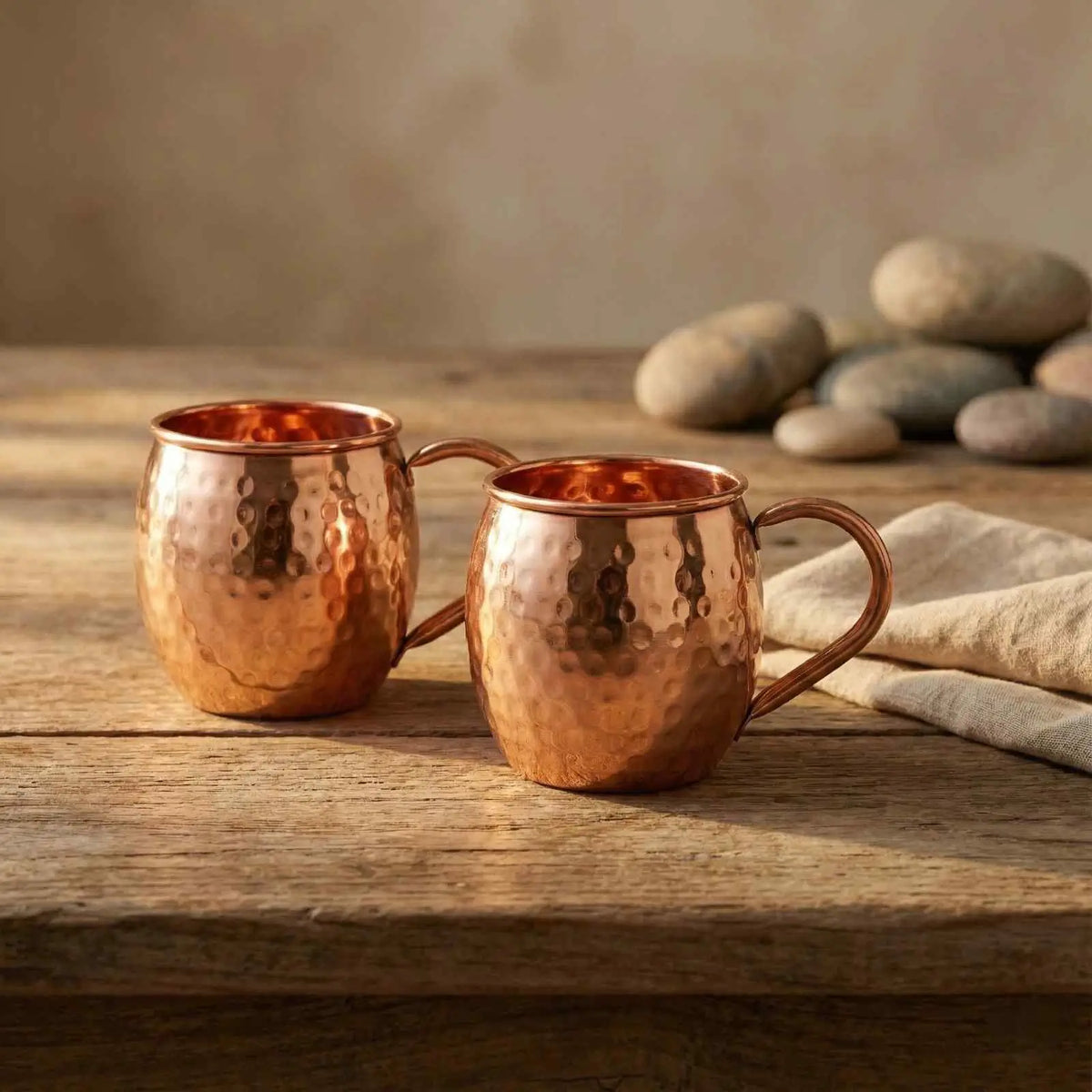 Pure Copper Moscow Mule Mugs (Set of 2) | Premium Barware